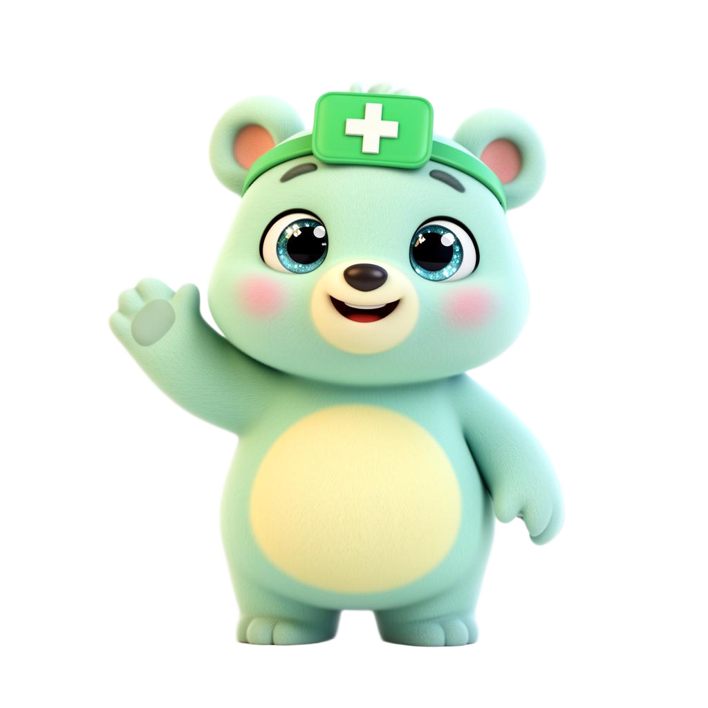 BearHealthy mascot bear waving hello
